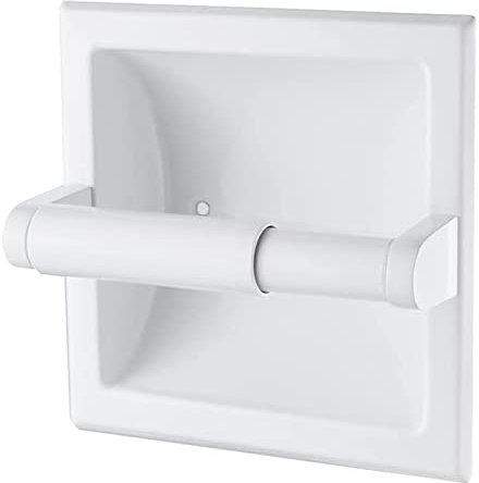 Porte-Papier Toilette encastré Mural en Acier Inoxydable, Blanc