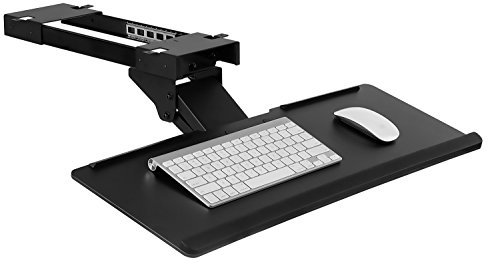 Mount-It! Under Desk Computer Keyboard and Mouse Tray, Ergonomic Keyboard Drawer with Gel Wrist Pad, Black