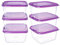 EASYLOCK Stapelbare Frischhaltedosen Mit Deckel, 1.2L*6, Meal Prep Boxen, Quatratische Vorratsdosen Set, Sandwich Box, Aufschnittboxen für Kühlschrank, Gefrierdosen, Leichtgewicht Essensbox