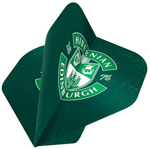 Darts Corner Hibernian Football Club Hibs FC F4125 Flights, offizielles Lizenzprodukt, 100 Mikron, Nr. 2, Standardform, Wappen, 1 Set mit 3 Flights