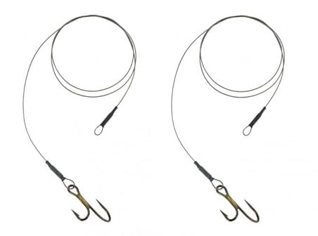 Set: 2 x JENZI Vorfach Rig Ryder-Haken 7x7, 60 cm Hecht Köderfisch Float - Rig Hakengröße 2, 4, 6 + gratis Petri Heill! Aufkleber (Hakengröße 6)