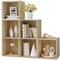 WOLTU Regal für Buch Spielzeug, Bücherregal mit 6 Fächern, Schrank für Wohnzimmer Schlafzimmer, Raumteil aus Holzewerkstoff, Würfelregal Stufenregal 90x90x30 cm, helle Eiche, SK027hei