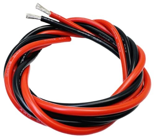 FIPNOT 6 AWG Silicone Wire 6FT (Ultra Flexible) 3ft Red + 3ft Black Separated, 6 Gauge Stranded Tinned Copper Wire High Temperature 6AWG Car Jumper Cable 200℃ 600V