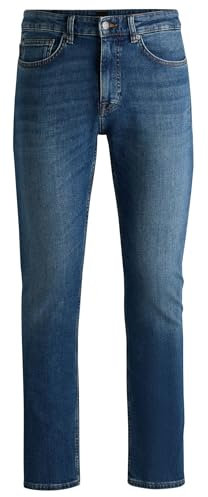 BOSS Mens Delaware BO Delaware Pure-Blue Slim-fit Jeans in Comfort-Stretch Denim