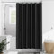 LUKDUNG Tenda da doccia in poliestere, 120 x 200 cm, in tessuto, antimuffa, impermeabile, lavabile con 8 anelli per tenda da doccia, colore nero