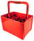 SOFT-PLAST Robuster Bierträger für 6 Flaschen, 27x23,5x15 cm – Tragbarer Getränkehalter aus Kunststoff in Rot, Ideal für Veranstaltungen, Picknicks und Partys Verfügbar in Rot und Schwarz (Rot)