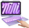 typecase Custodia con tastiera per iPad Mini 7 (2024) e Mini 6 (2021), custodia wireless con tastiera per iPad Mini 7a 6a generazione da 8,3, 10 colori, retroilluminata, con trackpad, viola chiaro