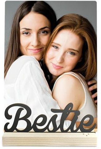 Elbeffekt Bestie Geschenk - Schriftzug mit Fotografie Holzbild - Bestie Geschenke, Bestie Geburtstagsgeschenk, Beste BFF der Welt, Geburtstagsgeschenk für Bestie, Geschenk Bestie, Geschenke Bestie