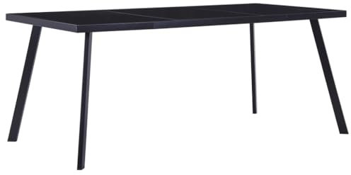 Generisch jiangboyue-281874 - Mesa de comedor (cristal templado, 160 x 80 x 75 cm), color negro