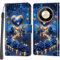 Haninsuze Cover per Honor Magic 6 Lite/ Magic6 Lite, Custodia Interno TPU Antiurto Portafoglio con Disegni [schede Fessura] [Supporto Stand] Cover Libro in PU Pelle (cuore blu)