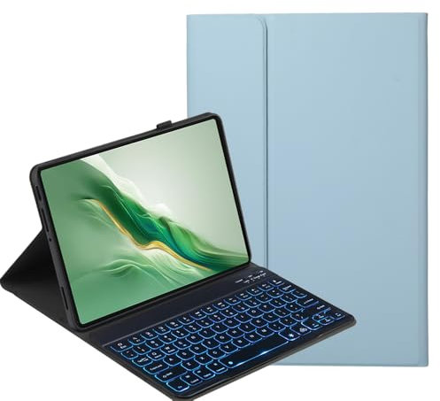 YKWXSC Funda Teclado para Honor Pad 9 Tablet 12,1 Pulgada, 7 Colores Retroiluminación Español Ñ Teclado Magnético Inalámbrico para Honor Pad 9 Tablet 12,1 Pulgada, Azul