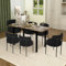 ARTETHYS Essgruppen Für 4-6 Personen, Esstisch Ausziehbar, Industriestil Esszimmertisch 110-149 x 70 cm mit 6 Esszimmerstühle, Schwarz Eisenbeine für Küche Esszimmer und Wohnzimmer, Schwarz