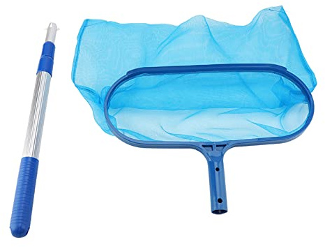 Rhawuy Pool Leaf Skimmer Net with Telescopic Pole | Fine Mesh Catches Leaves/Small Debris/Debris | Deep Water Swimming Pool & Pond Maintenance Tool