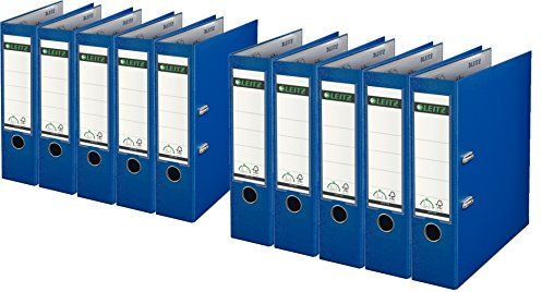 Leitz 1010-50 Qualitäts-Ordner Plastik-Cover (A4 breit | 10er Pack, nachtblau)