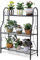 Étagère à fleurs en métal à 3 niveaux pour bacs à fleurs, plantes et étagères, support pour étagère de jardin, pour intérieur ou balcon, disponible en noir 71x25x83cm
