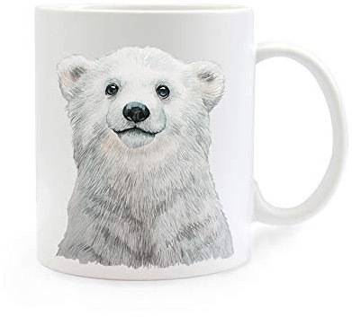 Tasse Emaille Becher oder Thermobecher Kaffeebecher mit Eisbär Kaffeebecher Eisbär-Motiv Geschenk pb013 - ausgewähltes Produkt: *Kaffeetasse*