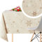 KP HOME Wachstuchtischdecke Weihnachten PVC Schneeflocken mit Abwischbare Wachstuch - Rechteck 200x140 Wachstischdecke Pflegeleicht Wasserdichtes Beige Vinyl Tischdecke