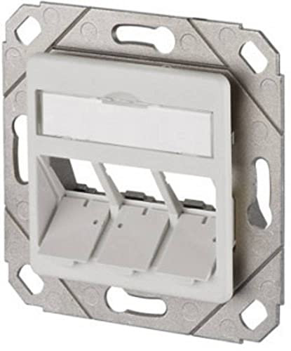 METZ CONNECT Netzwerkdose Unterputz Einsatz mit Zentralplatte 3 Port Reinweiß (RAL 9010)