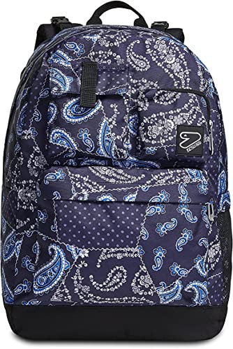 Zaino Scuola Reversibile Pockets Seven - The Double 2in1 - Blue Cashmere Ragazza - Tasca porta borraccia