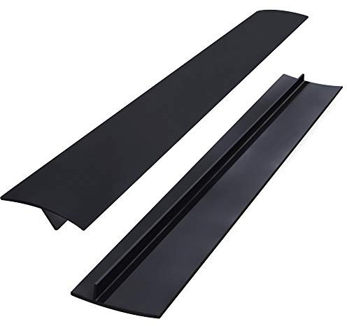 Gap Filler Cucina 53 cm Coperchio Divario Contatore Stufa Striscia di Tenuta Silicone per Piano Cottura Forno Lavasciuga 2 Pezzi Nero