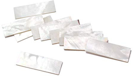 Alnicov 10 pièces matériel d'incrustation blanc nacre coquille vierge feuille pour pièces de touche de guitare 36 * 12 * 1mm
