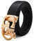 ARIMIA Mode Diamant Herren Echt Leder Ratsche Gürtel Schwarz Einstellbare Länge Vollnarben Weiches Echtes Rindsleder Gurt Breit, Gold Schwarz G1, Adjustable from 46 to 50 Waist