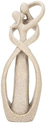 Buachois Deko Sandstein Statue, Paar Figuren Küssende Liebespaar Skulptur, Modern Hochzeits Dekoration Jubiläum Desktop Bücherregal Dekoration Handgefertigt Geschnitzte Kunst abstrakt