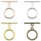 ECSiNG 4 Stück mit 80 Sets Knebelverschluss Metall Rund Knebelverschluss T-Bar Verschluss Schmuckzubehör für DIY Schmuckherstellung Halsketten Armbänder