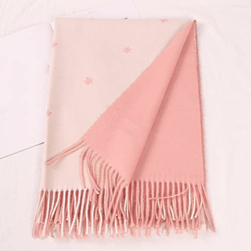 HGJH Schal Groß Damen-Schal Aus Kaschmir-Feeling, Weicher, Dicker, Warmer Strickschal, Rosa Schal, Quaste, Tartan, Wickelschal, Winter-Deckenschal, Doppelseitig, Stola-Schal Für Damen Und Mädchen