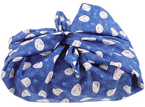 ABOOFAN Furoshiki Japanisches traditionelles Wickeltuch Kaninchen bedrucktes Taschentuch Bento Lunch Bandana Abdeckung Tasche Geschenkbox Verpackung Tuch für Zuhause Outdoor Picknick