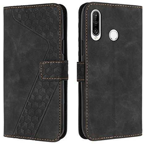 OKZone Coque pour Huawei P30 Lite/Nova 4e, Etui Protection Housse Premium en Cuir PU Portefeuille Étui Téléphone [Fermoir Magnétique] [Fentes pour Cartes] Flip Case pour Huawei P30 Lite/Nova 4e（Noir