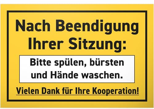 DankeDir! Spülen Bürsten Hände Waschen - Schild 30 x 20 cm - WC Schild zum aufhängen Kloschild Toilette lustig Klo Schild - Gästetoilette Herren Deko witzig Türschild Gäste WC Wand