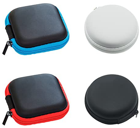 4 Scatole Portaoggetti Multifunzione per Auricolari - Custodia Protettiva Portatile (2 Stili e 4 Colori)