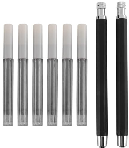 Whisverse 2 StüCk 5,6 Mm Minen Halter Automatischer Mechanischer Druckbleistift mit Spitzer und Kohle Minen Mine, 6 StüCk ZusäTzliche Minen Minen