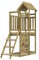 vidaXL Wooden Playhouse Playset with Rockwall/Ladder - Impregnated Pine Wood for Outdoor/Garden Play, Brown, 52.5 x 110.5 x 214 cm