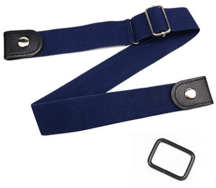 Yurosiay Ceinture Sans Boucle pour Femme - Élastique Invisible Réglable - Extensible pour Jeans, Pantalons, Robe - Noir