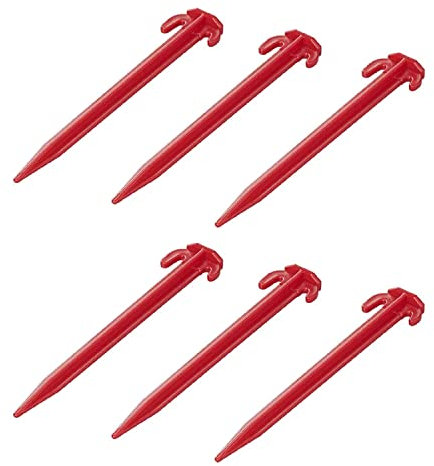 6 Zelt Hering Rasen Kunststoffhering Rot 19cm Zeltnagel Erdnagel Kunststoffnagel
