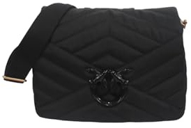 Pinko Damen Love Click Sitzsack Classic Recycled Nylon Puzzle Bettdecke Tasche, Z99b_black Limusine Block Farbe