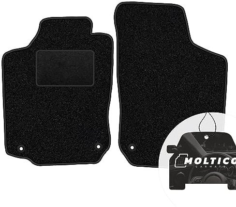 moto-MOLTICO Vorne Fußmatten Auto Velours Autoteppiche Schwarz Automatten Set 2-teilig passend für Opel Corsa C 2000-2006