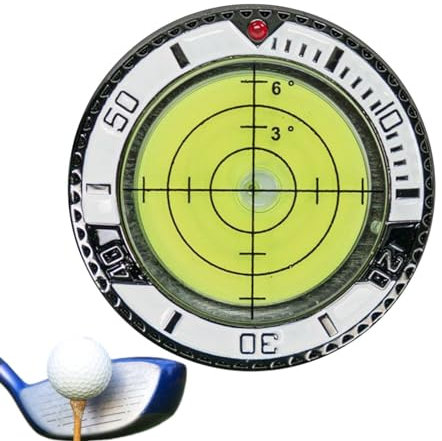 Fowybe Golfball-Marker-Level - Golfhut-Clip-Ballmarker mit hochpräziser Wasserwaage - Wasserwaage im Pokerchip-Stil, Golfzubehör für Herren, Golf Green Reader Pro Putt Golfballmarker