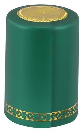 EYEZER 200 cápsulas termorretráctiles de PVC/Tapas de Botellas retráctiles para Vino/tapón de Corcho para Botella de Vino/Herramienta de elaboración de Cerveza casera Tapas retráctiles (Verde)