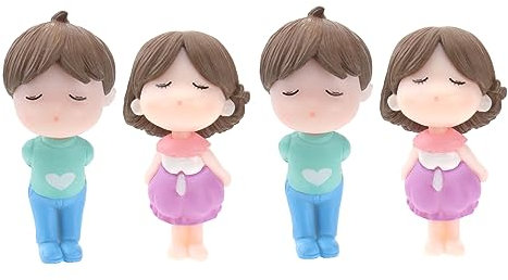 DRESSOOS 2 Sätze Paar Ornamente Schreibtischdekorationen Armaturenbrettverzierung Dashboard Puppe Figur Ornament Hochzeitstortendekoration Nachtisch Liebhaber Pvc-kunststoff Wagen