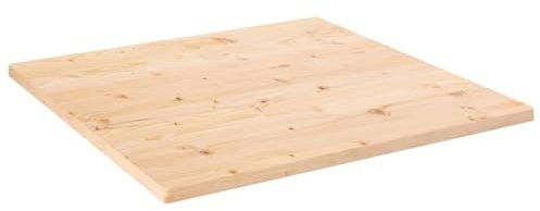BaraSh Tischplatte 80x80x2,5 cm Massivholz Kiefer Quadratisch Schreibtischplatte Baumkantentisch