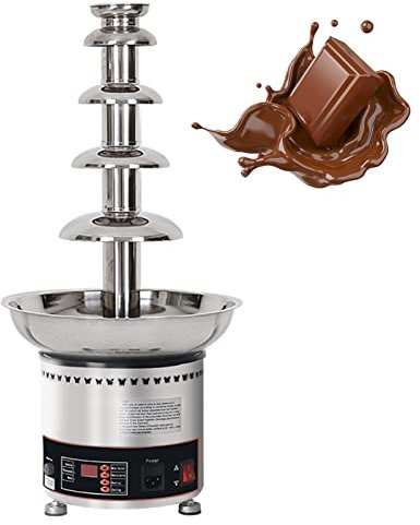 AINITAIFENG Chocolate Fountain 304 Stainless Steel 5-Tier Electric Chocolate Fondue Fountain Machine Easy to Assemble Perfect for Chocolate Melting, Cheese, BBQ, Liqueuers, Party and Family Gathering