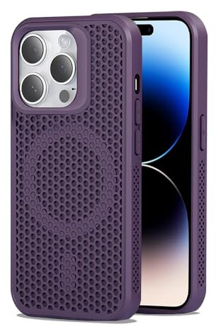 Dqtaoply for iPhone 14 Pro Max Case, Slim Shockproof Protection with Magnetic case Breathable Heat dissipation Phone Cover for iPhone 14 Pro Max - Purple