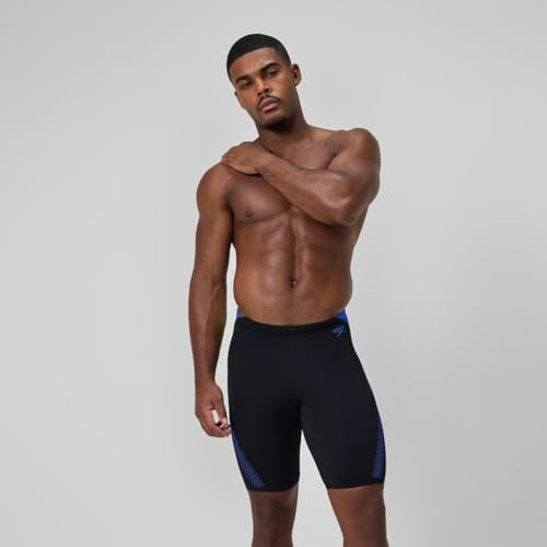Speedo Men's Hyperboom Splice Jammer Swimming Trunks | Quick Drying | Training | Fitness | Chlorine Resistant Swimwear, Cobalt Pop, 30