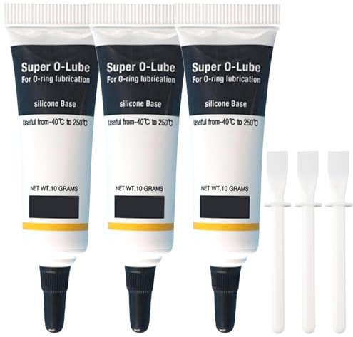 3Pcs Silicone Grease For O-Rings, 10g Silicone Plumbing Lubricant, Waterproof Faucet Lube, Plumbers Valve Grease, Heat & Cold Resistance Machine Lube (With Smudge Tool)