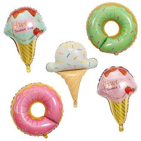 Hohopeti Aluminiumfolienballons Set 5-teilig Thema Donuts Für Foto-requisiten