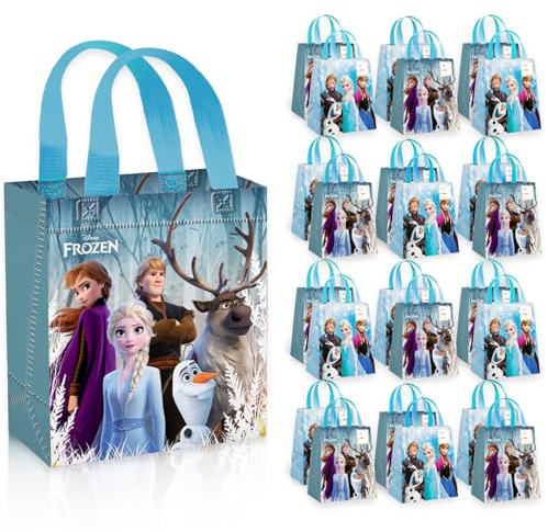 Disney Die Eiskönigin Partygeschenktüten-Set – 24 Stück 8 Stück in Eiskönigin Partytüten für Kinder, wiederverwendbare Mini-Taschen, Disney Die Eiskönigin Geburtstagsparty-Zubehör