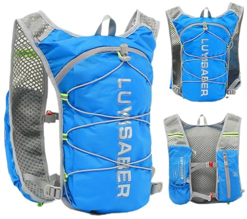 Laufweste mit Wasserblase, Trinkrucksack zum Laufen | 1,5 l Trinkblase Trailrunning-Weste | Atmungsaktive Polster, Verstellbarer Schultergurt, ultraleichter Wasserrucksack für Marathon,